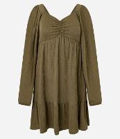 Vestido Curto Texturizado com Decote Coração - 1