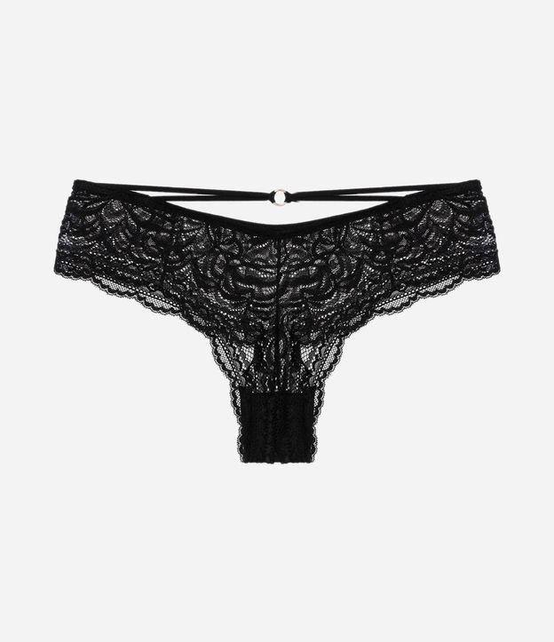 Calcinha Boyshort Fio em Renda com Detalhe de Tira com Argola - 1