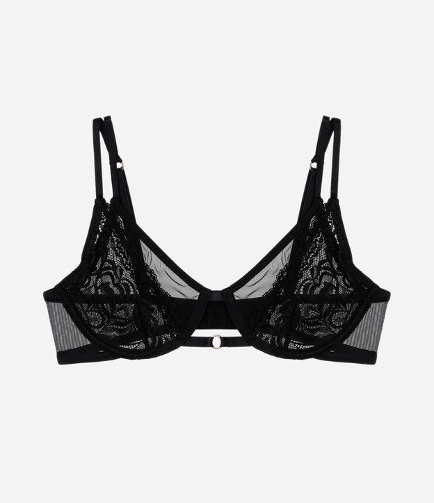 Sutiã Sem Bojo e Sem Aro em Microfibra com Detalhe em Renda Floral - 1