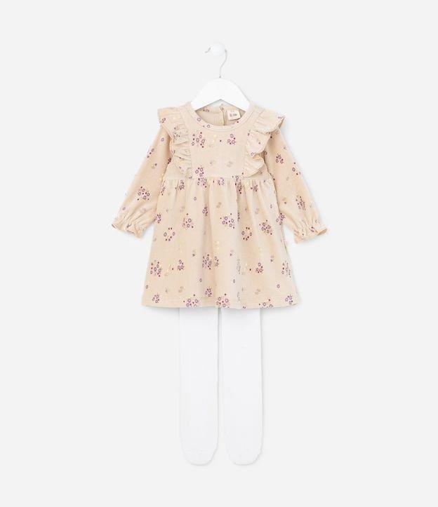 Vestido Infantil Canelado com Babados - Tam 0 a 18 meses - 1