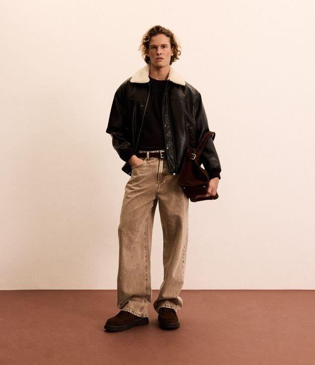 Calça Super Baggy em Sarja Cationizada - 1