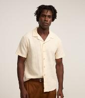 Camisa Regular com Gola Bowling e Textura Quadricular - 2