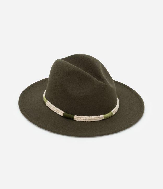 Chapéu em Suede com Cordas na Aba e Linhas Contrastantes - 1