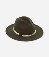 Chapéu em Suede com Cordas na Aba e Linhas Contrastantes - 1