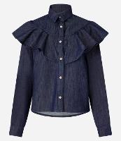 Camisa Jeans com Babados e Botões Frontais - 1