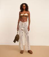 Calça Saída de Praia Efeito Crochê com Amarração na Cintura - 2