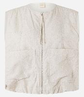 Colete em Viscolinho com Bolsos e Zíper Frontal - 1