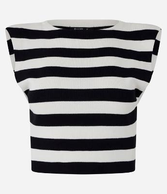 Blusa Muscle Tee Listrada em Tricô