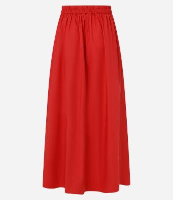 Saia Longa em Tricoline com Elástico no Cós e Prega