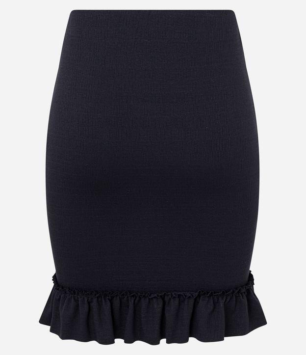 Saia Curta Texturizada e Babado na Barra - 1