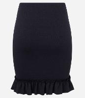 Saia Curta Texturizada e Babado na Barra - 1