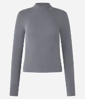 Blusa em Ribana com Gola Alta e Manga Longa - 1