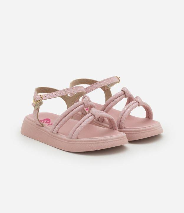 Sandália Flatform Infantil com Tirinhas Texturizadas e Nó - Tam 20 a 25 - 2