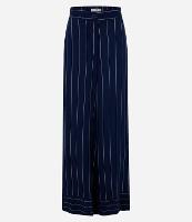 Calça Reta de Cintura Alta com Listras e Barra Larga - 1