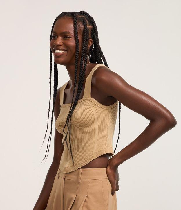 Blusa Corset em Tricô com Textura Canelada - 4
