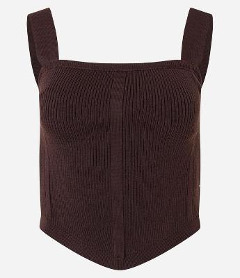 Blusa Corset em Tricô com Textura Canelada