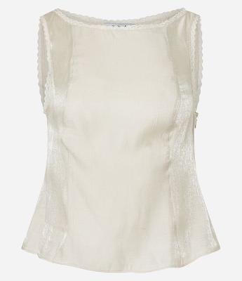 Blusa sem Manga em Cetim com Detalhe Ondulado nas Cavas