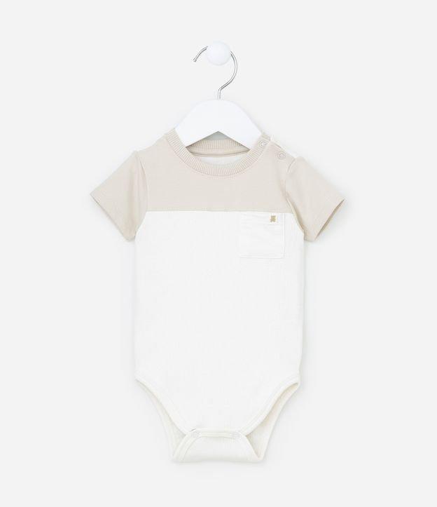 Body Infantil em Ribana com Recortes e Bolsinho - Tam 0 a 18 meses - 1
