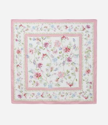 Lenço Acetinado com Estampa Floral