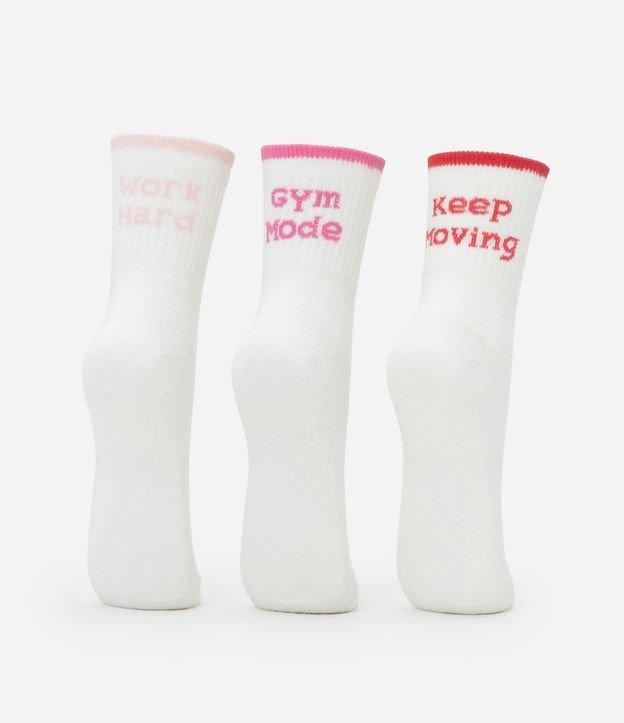 Kit 03 Meias Cano Médio em Algodão com Estampa Lettering - 2