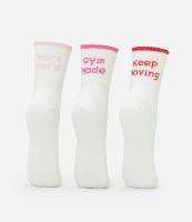 Kit 03 Meias Cano Médio em Algodão com Estampa Lettering - 2