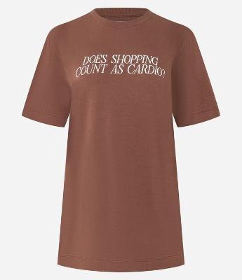 Camiseta em Algodão com Lettering Shopping As Cardio