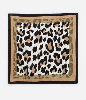 Lenço Quadrado Acetinado Estampado Animal Print Onça - 1