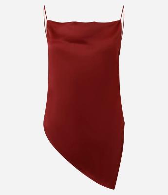 Blusa de Alça Acetinada com Decote Degagê
