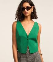 Blusa Alfaiatada Estilo Colete em Crepe com Alças Finas nas Costas - 2