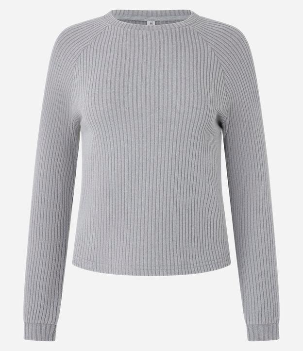 Blusa Slim Canelada Felpuda com Cava Raglan - 1