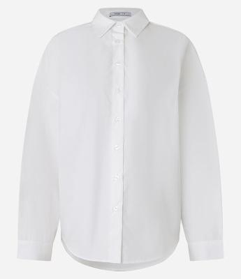 Camisa em Tricoline com Detalhe Franzido nas Costas