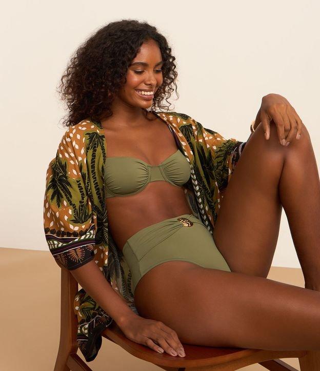 Biquíni Calcinha Hot Pants em Microfibra com Aviamento Metalizado - 2