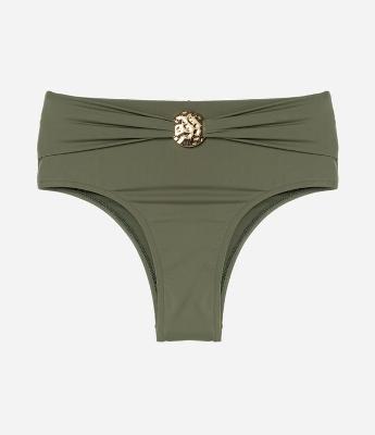 Biquíni Calcinha Hot Pants em Microfibra com Aviamento Metalizado