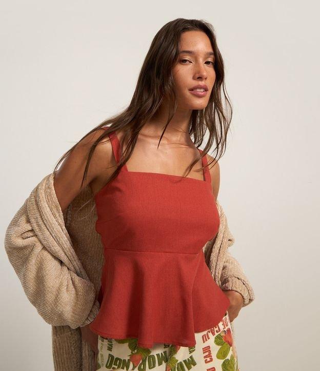 Blusa de Alça em Viscose com Babado e Lastex nas Costas - 2