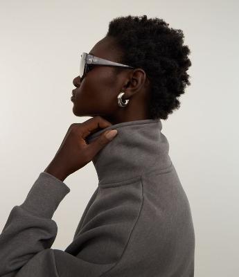 Moletom com Forro Fleece e Zíper na Gola Alta