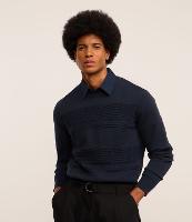 Suéter em Tricô com Textura em Listras - 2