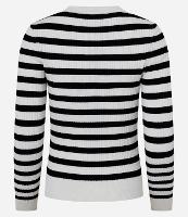 Suéter Listrado em Tricô com Gola Redonda - 1