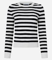 Suéter Listrado em Tricô com Gola Redonda - 2