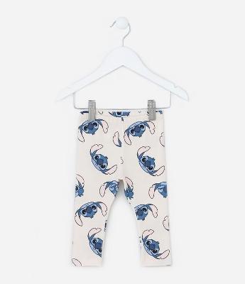 Calça Legging Infantil com Estampa do Stitch - Tam 0 a 18 meses