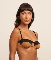 Biquíni Top Meia Taça Texturizado com Viés Contrastante - 2