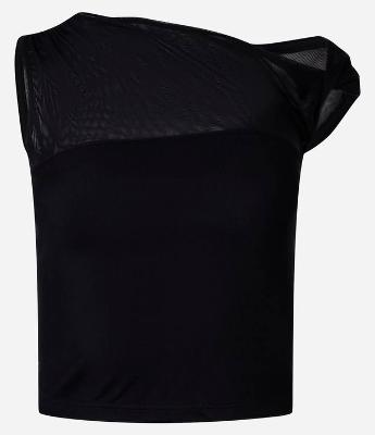 Blusa em Tule com Detalhe Torcido no Ombro