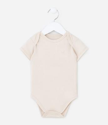 Body Infantil Básico com Bordado Ursinho - Tam RN a 18 meses