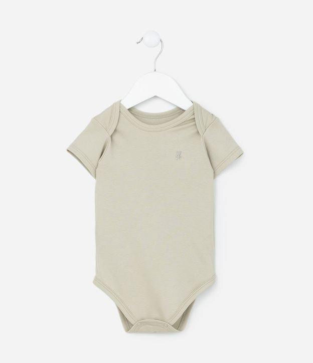 Body Infantil Básico com Bordado Ursinho - Tam RN a 18 meses - 1