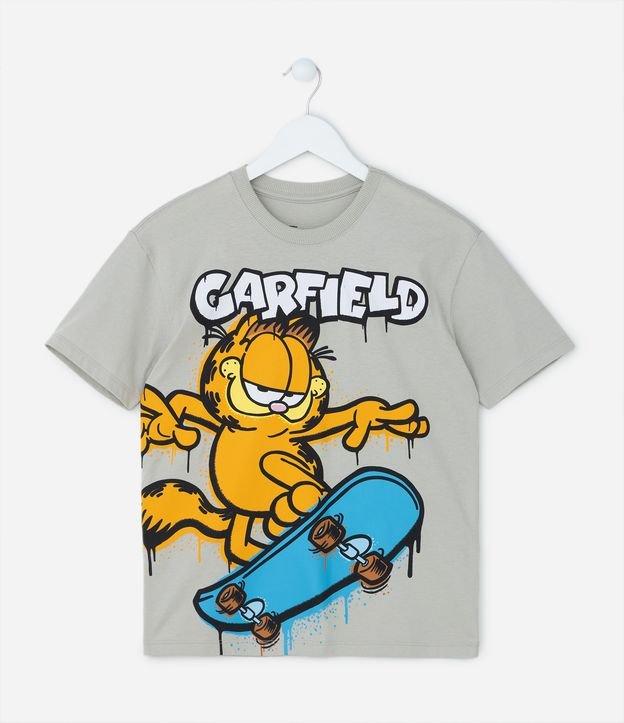 Camiseta Infantil com Estampa Garfield Skatista - Tam 5 a 14 Anos - 1