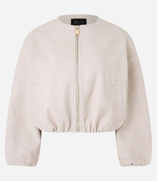 Jaqueta Bomber Balonê em Polyvelour com Bolsos e Zíper - 1