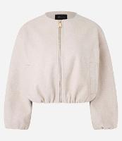 Jaqueta Bomber Balonê em Polyvelour com Bolsos e Zíper - 1