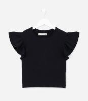 Blusa Canelada com Babados nos Ombros - Tam 5 a 14 anos - 1