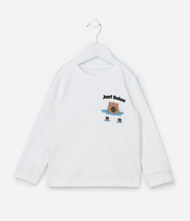Camiseta Infantil com Estampa Capivara Relax - Tam 1 a 6 Anos - 1