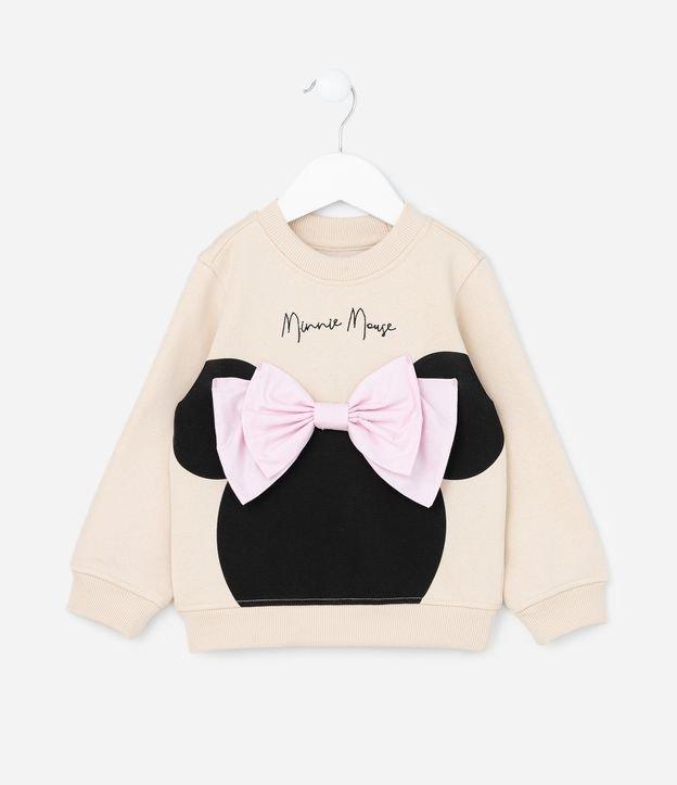 Casaco Infantil com Laço Grande e Estampa Minnie - Tam 2 a 10 Anos - 1