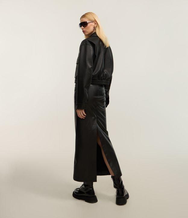 Saia Midi em PU com Fenda Traseira - 3